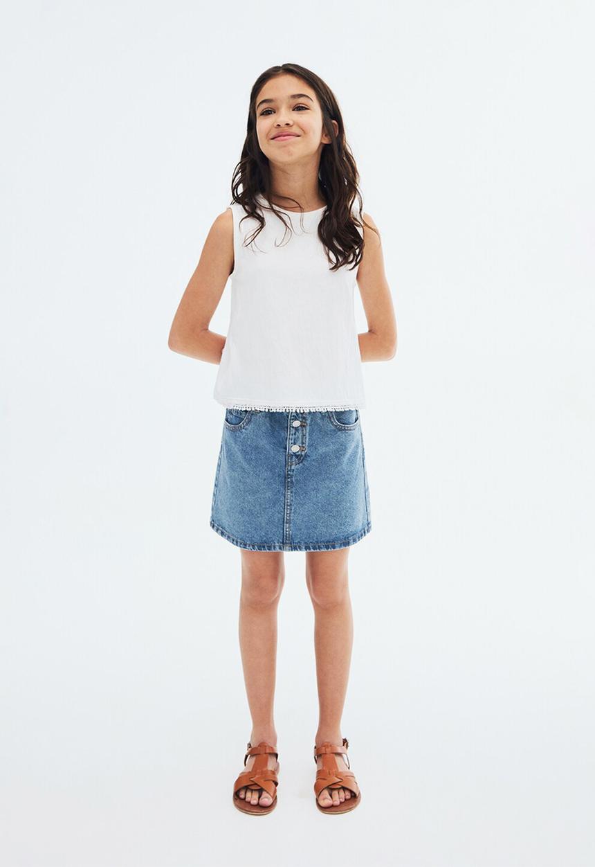 MANGO - Skirt Cindy1 - Open Blue