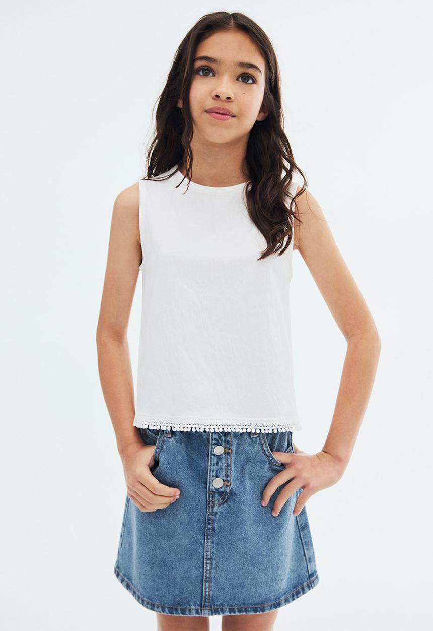 MANGO - Skirt Cindy1 - Open Blue