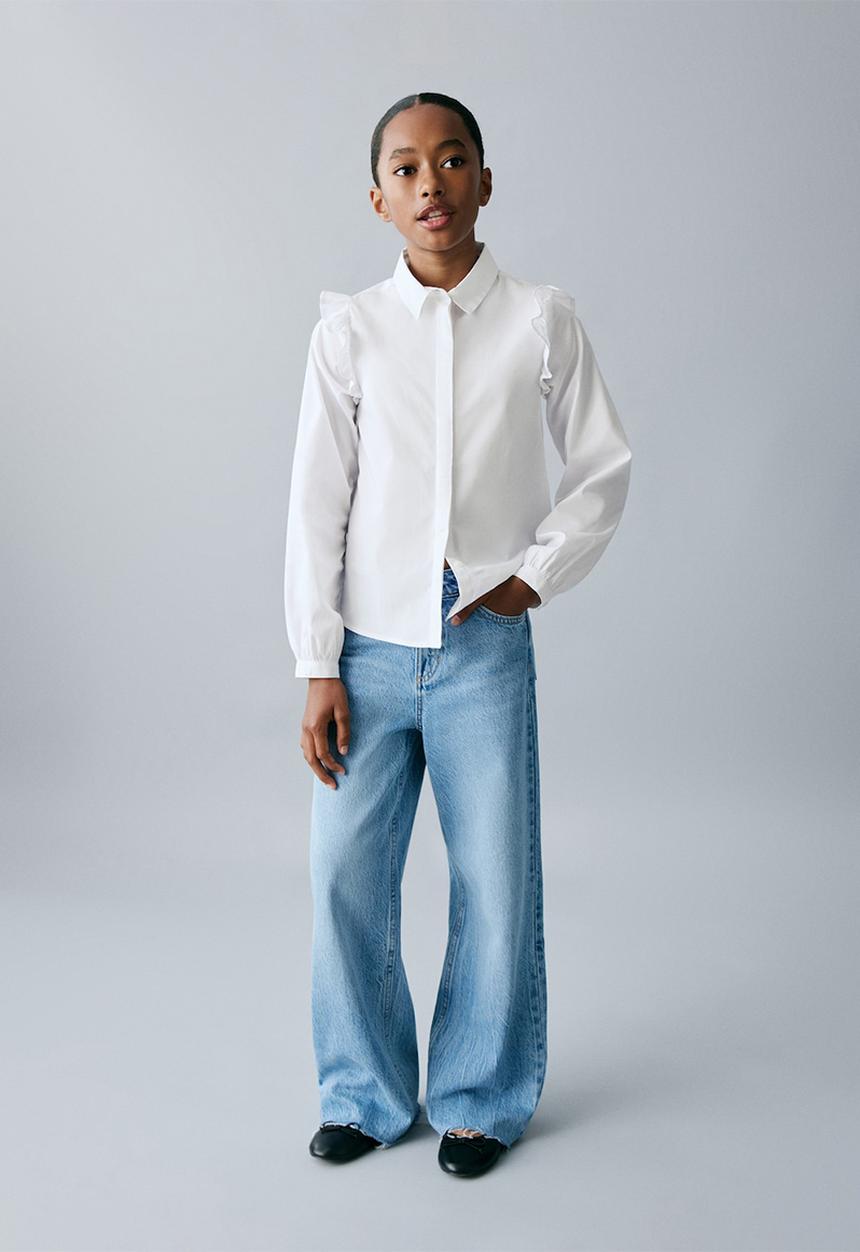 MANGO - Jeans Wide1 - Open Blue