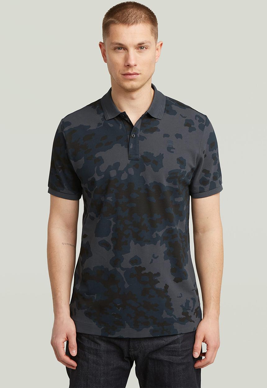 G-STAR - Dunda Slim Ao Polo Short Sleeve - India Ink Forest Camo