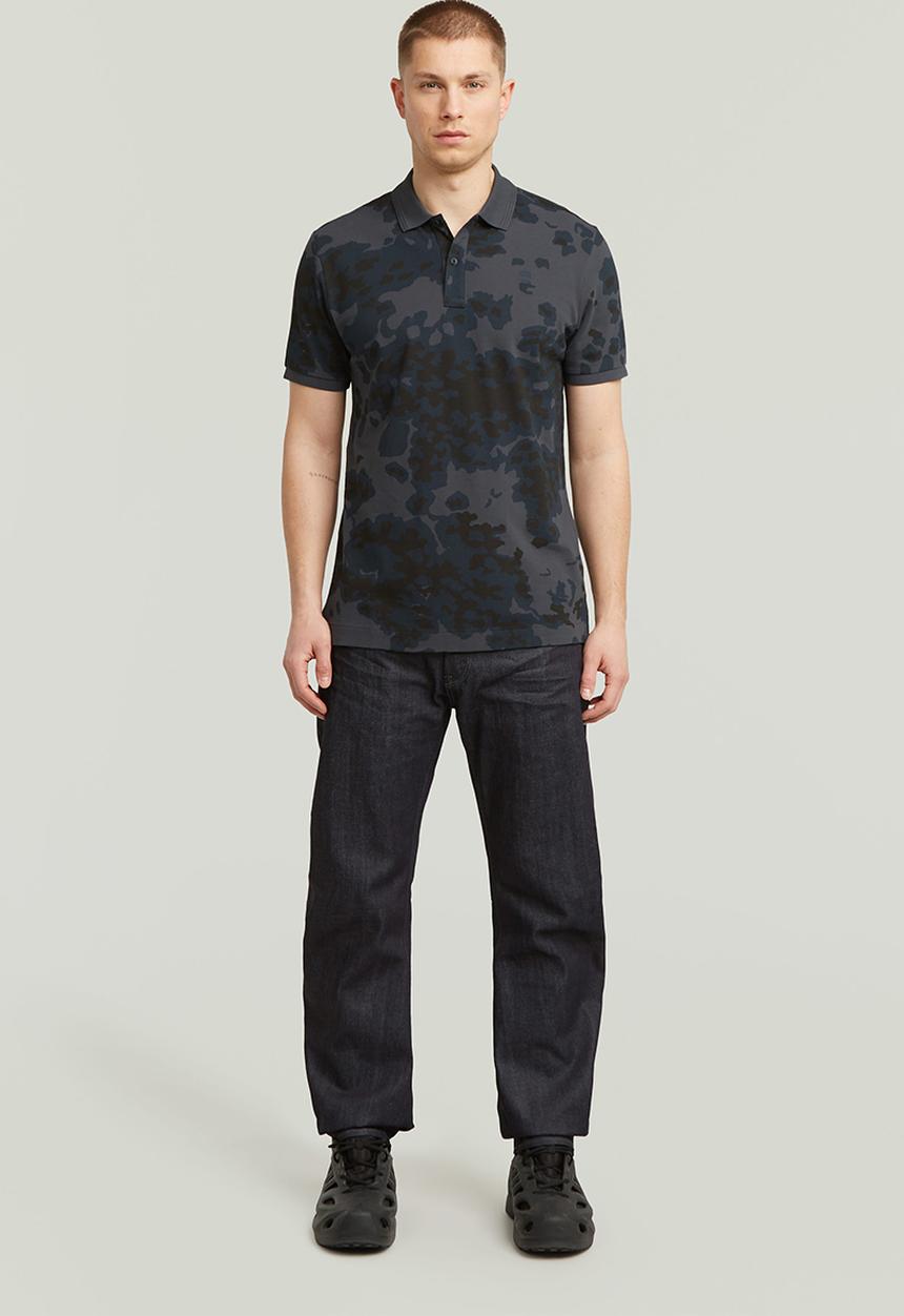 G-STAR - Dunda Slim Ao Polo Short Sleeve - India Ink Forest Camo