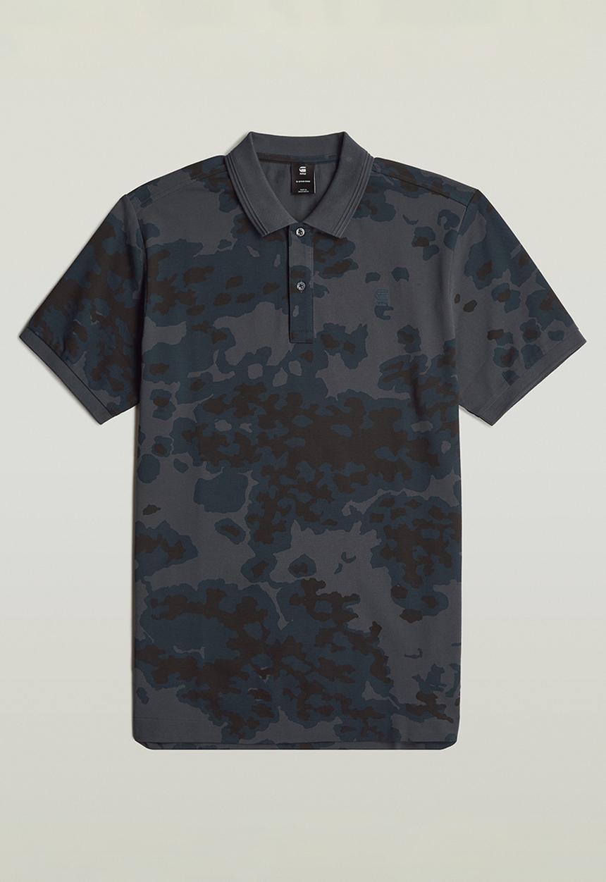 G-STAR - Dunda Slim Ao Polo Short Sleeve - India Ink Forest Camo