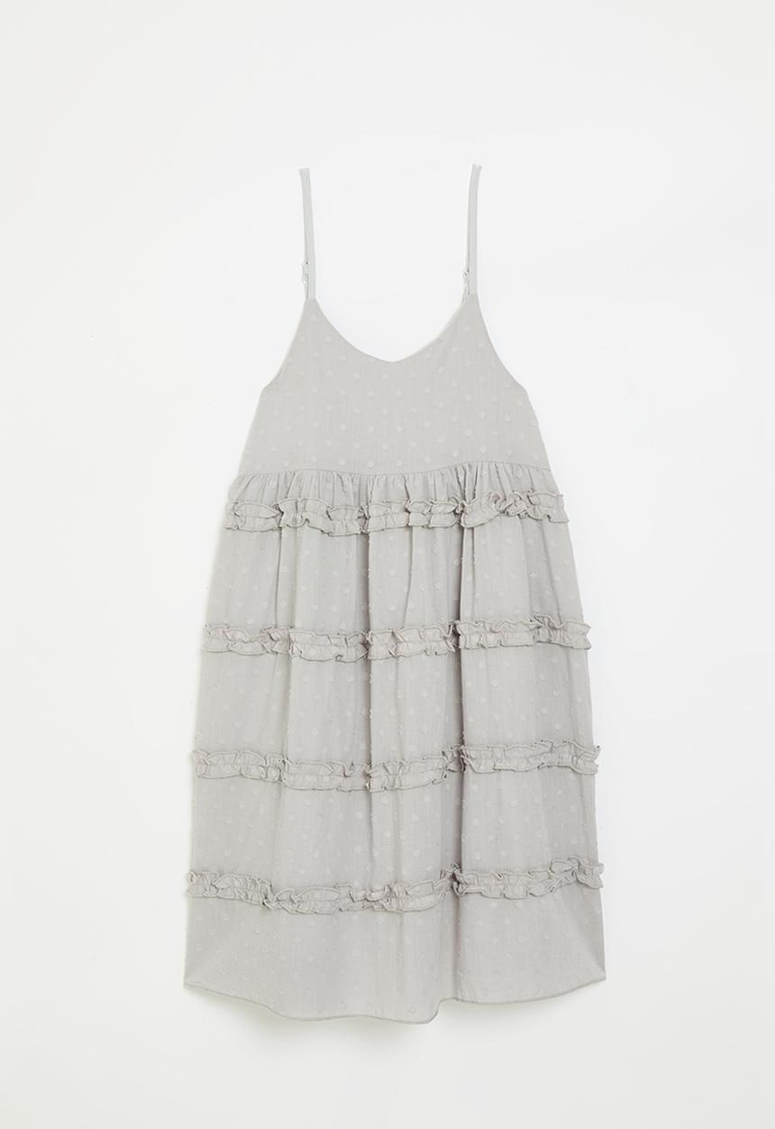 Pop Candy - Ruffle tier adorned dress - light grey