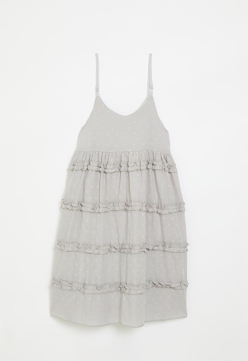 Pop Candy - Ruffle tier adorned dress - light grey