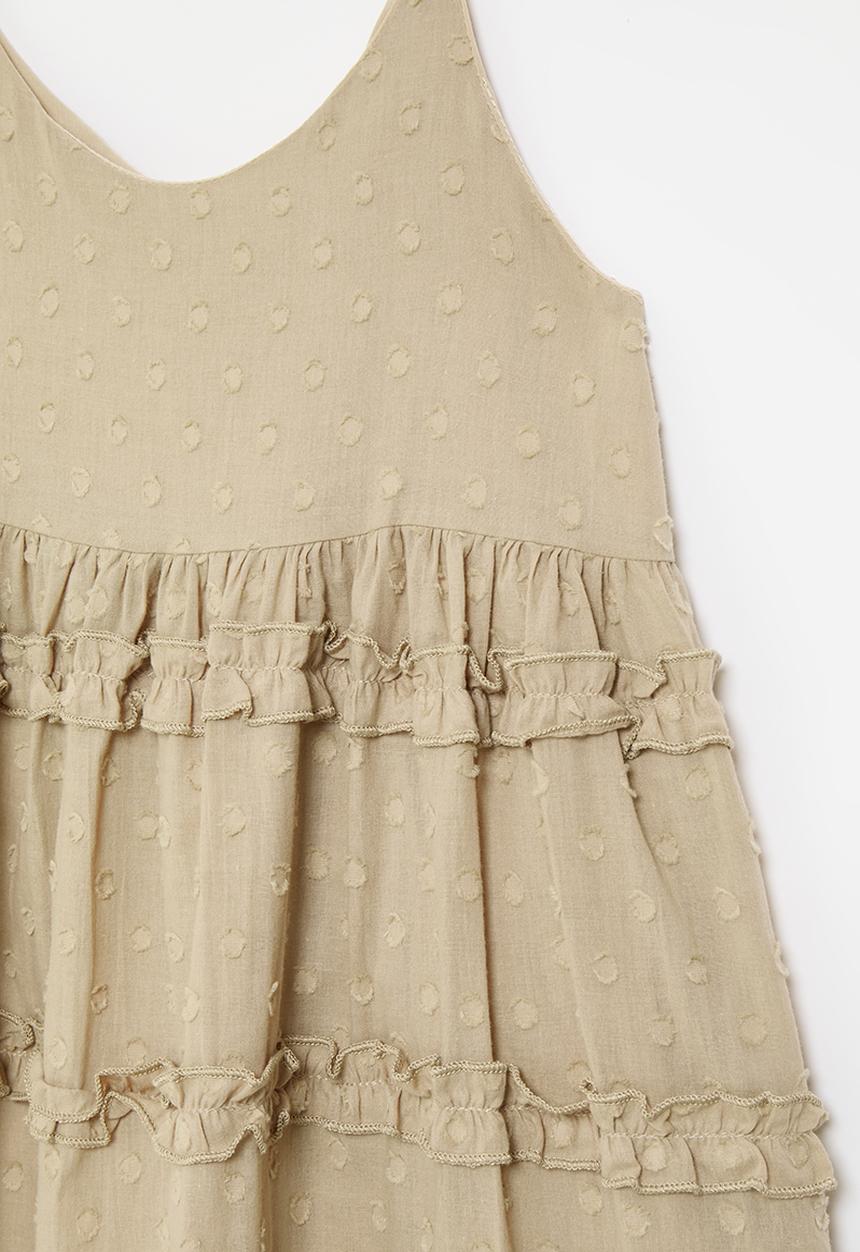 Pop Candy - Ruffle tier adorned dress - husk brown