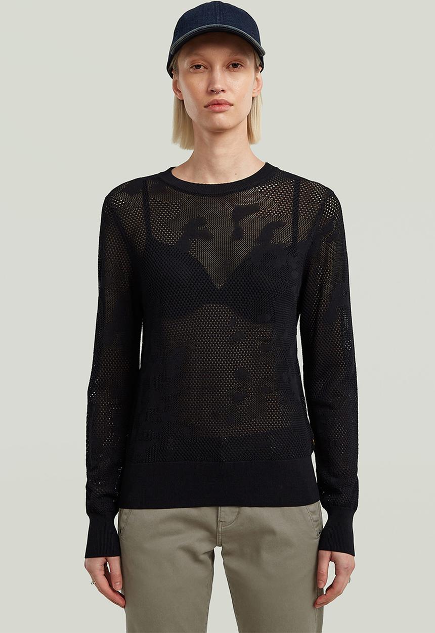 G-STAR - Pointelle Knit Wmn - Dk Black