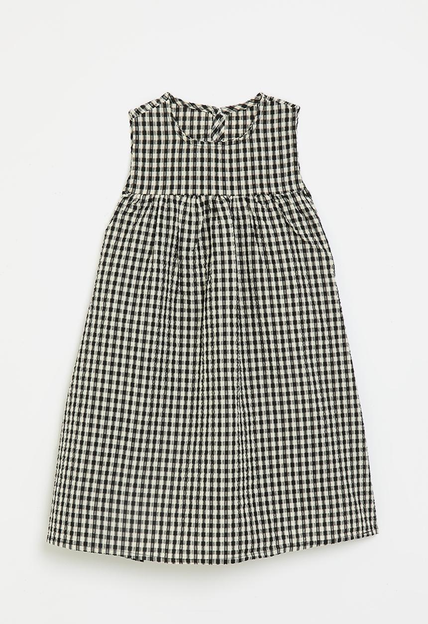 Pop Candy - Seersucker empire style dress - black gingham
