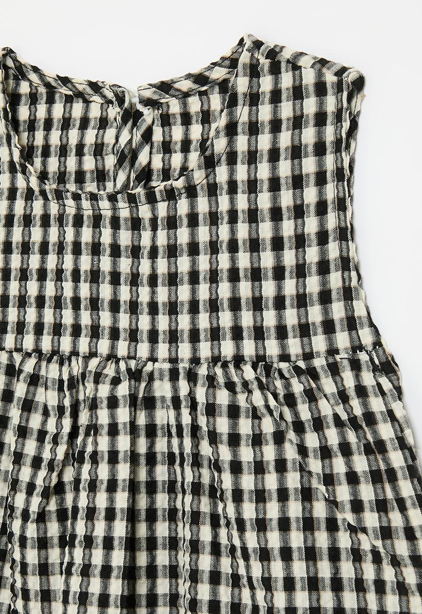 Pop Candy - Seersucker empire style dress - black gingham