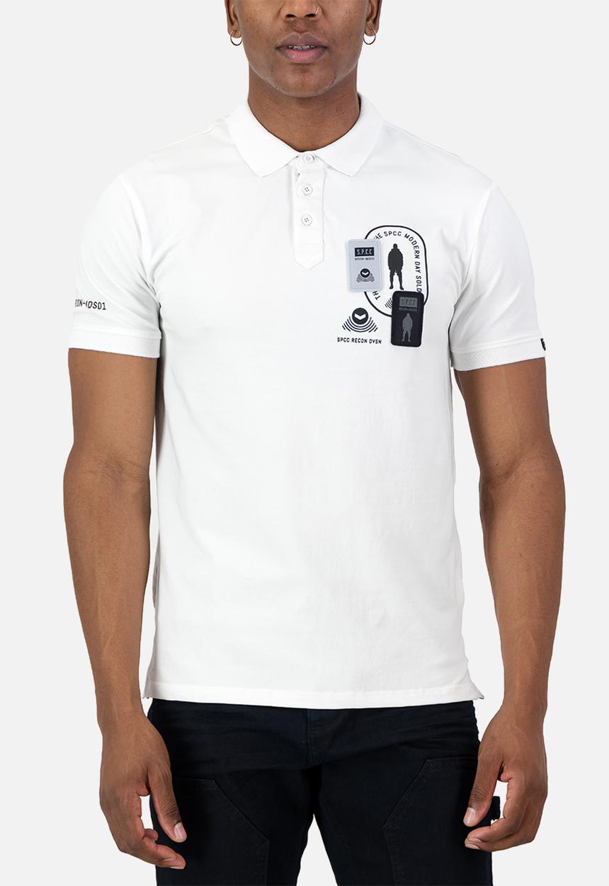 S.P.C.C - Recon Escalade Golfer Slimline Fit Fashion Polos - Optical White