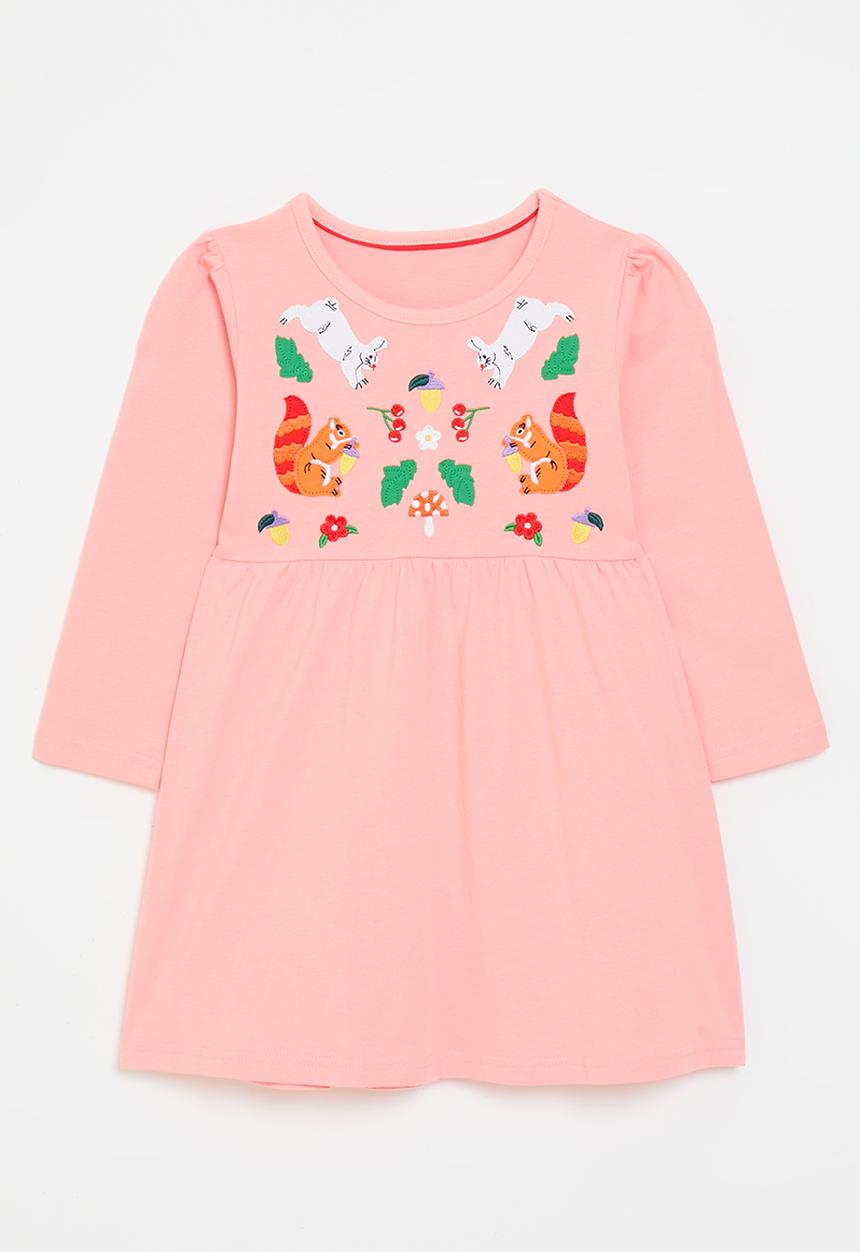Pop Candy - Applique and embroidered graphic bodice dress - pink