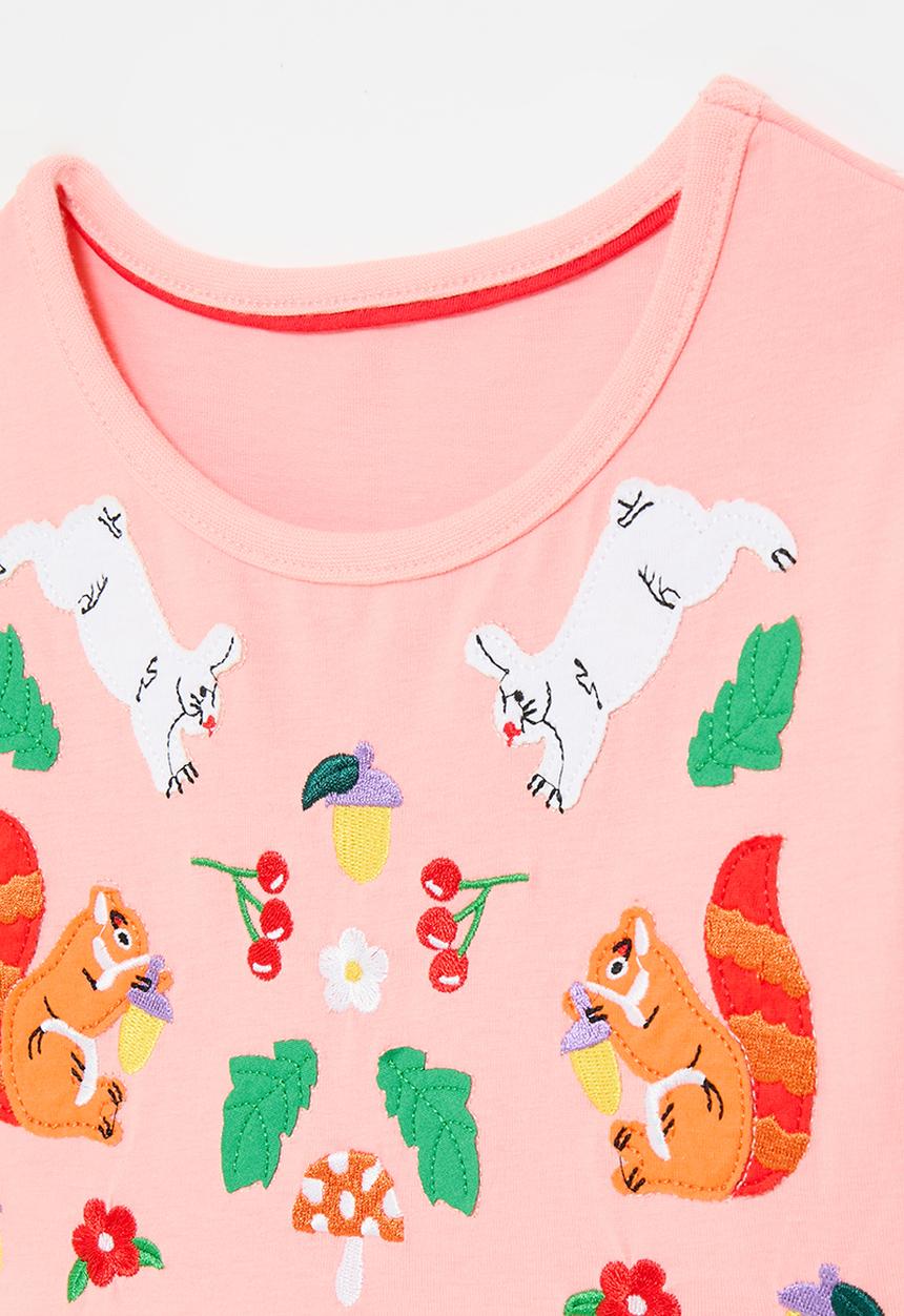 Pop Candy - Applique and embroidered graphic bodice dress - pink
