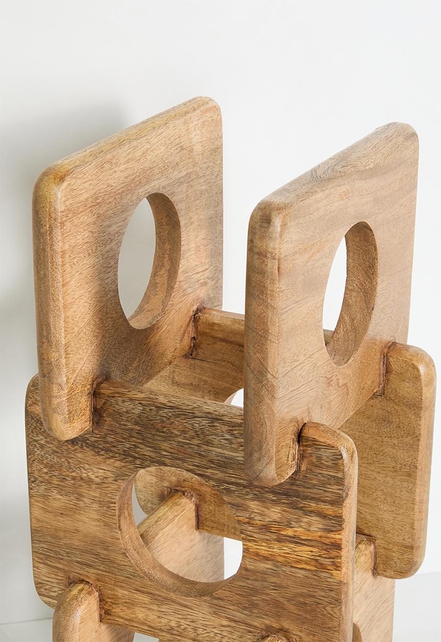 Sixth Floor - 3 Bottle Wooden Wine Rack - Natural