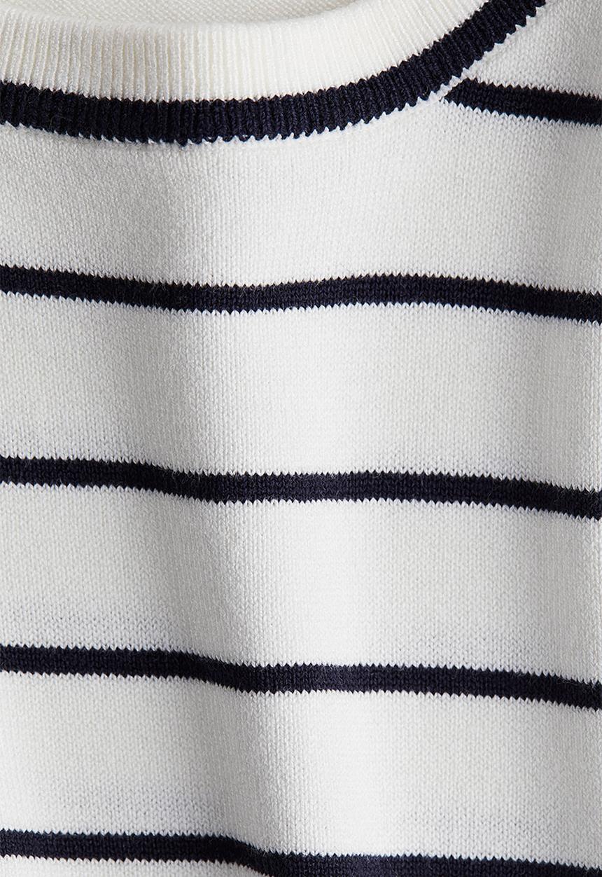 H&M - Fine-knit sweater vest - white/navy blue striped
