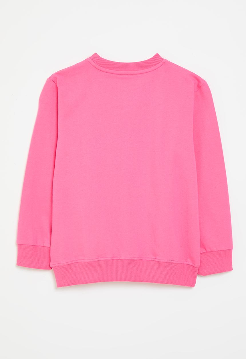Pop Candy - Merrow edged graphic sweat top - deep pink