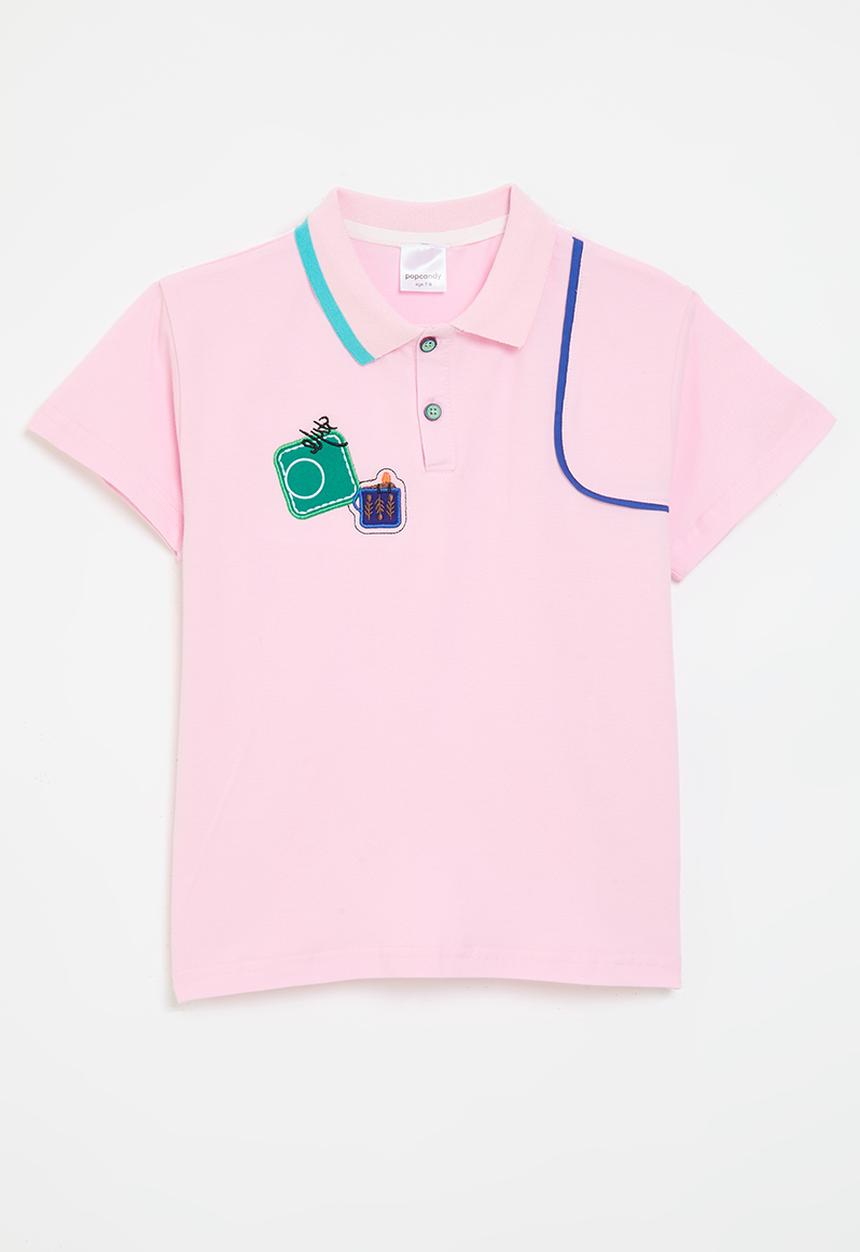 Pop Candy - Golfer shirt with assymetrical features - pink/multi