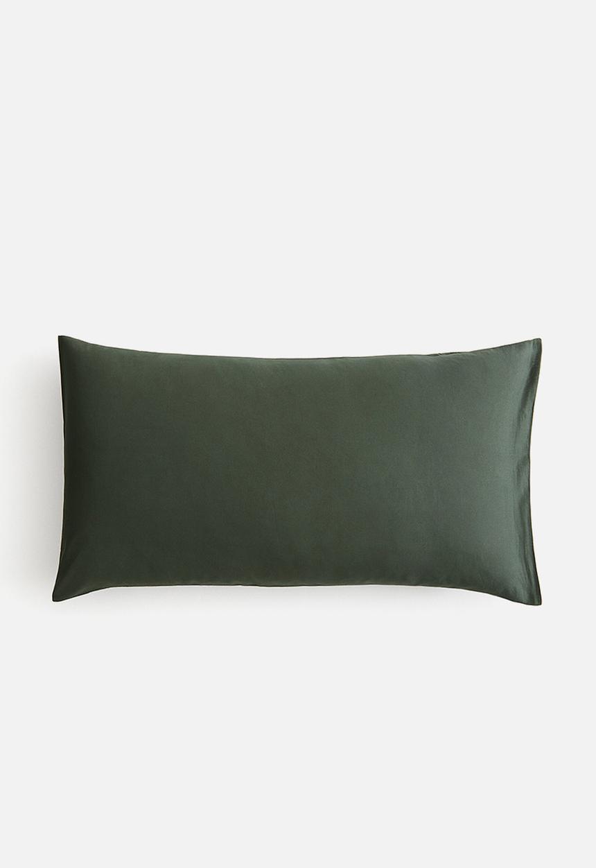 H&M - Cotton pillowcase - dark green