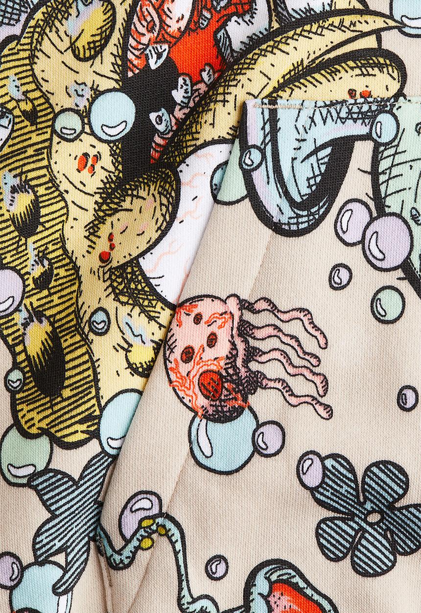 H&M - Motif-detail hoodie - light beige spongebob