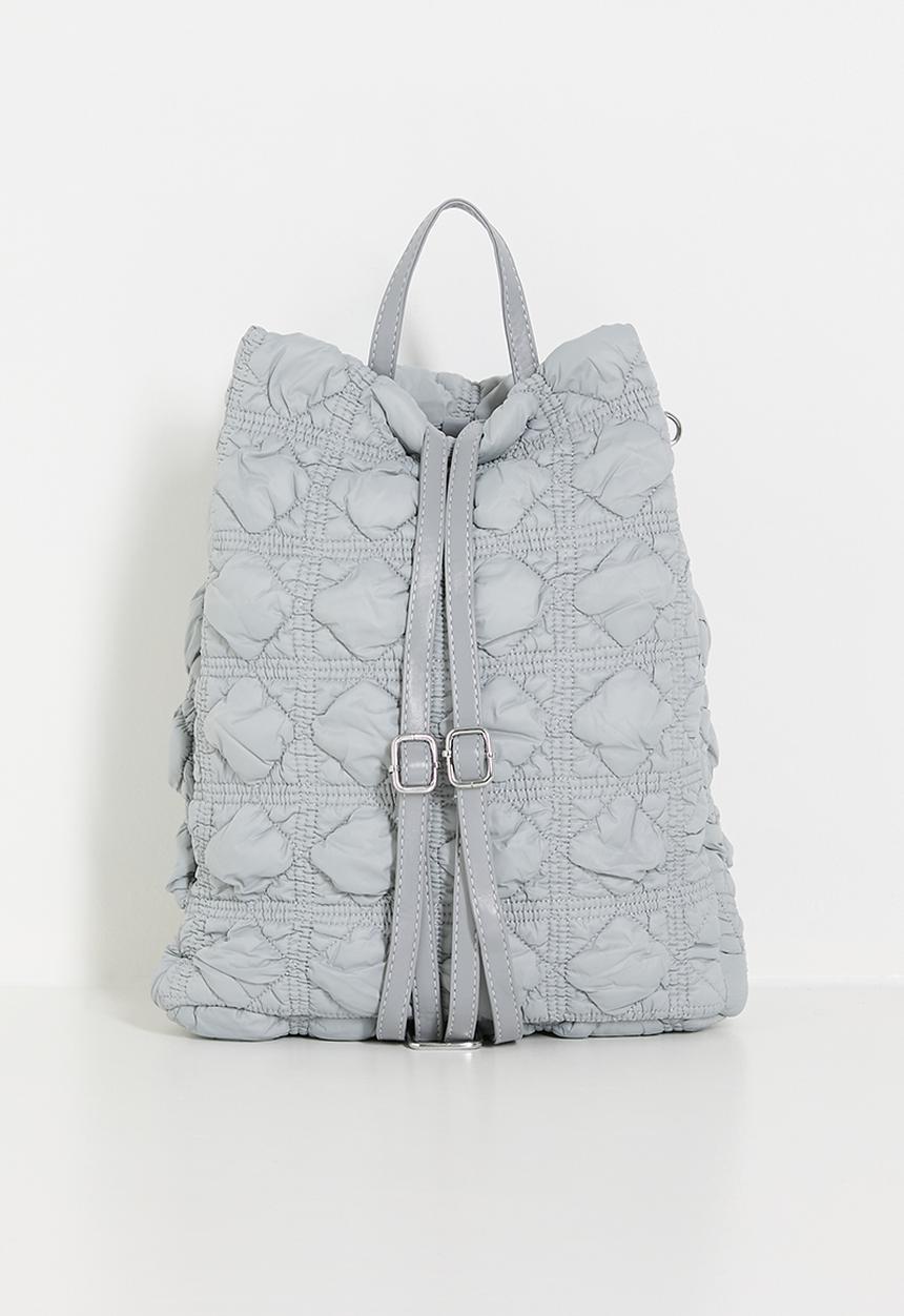 Pop Candy - Textured quilting shopper-style backpack - grey
