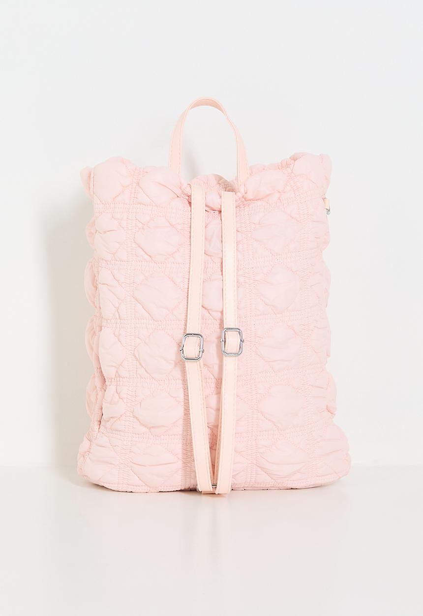 Pop Candy - Textured quilting shopper-style backpack - pink