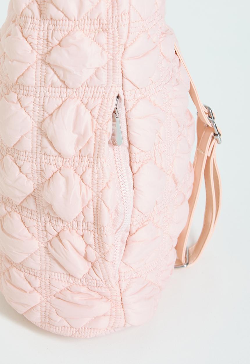 Pop Candy - Textured quilting shopper-style backpack - pink
