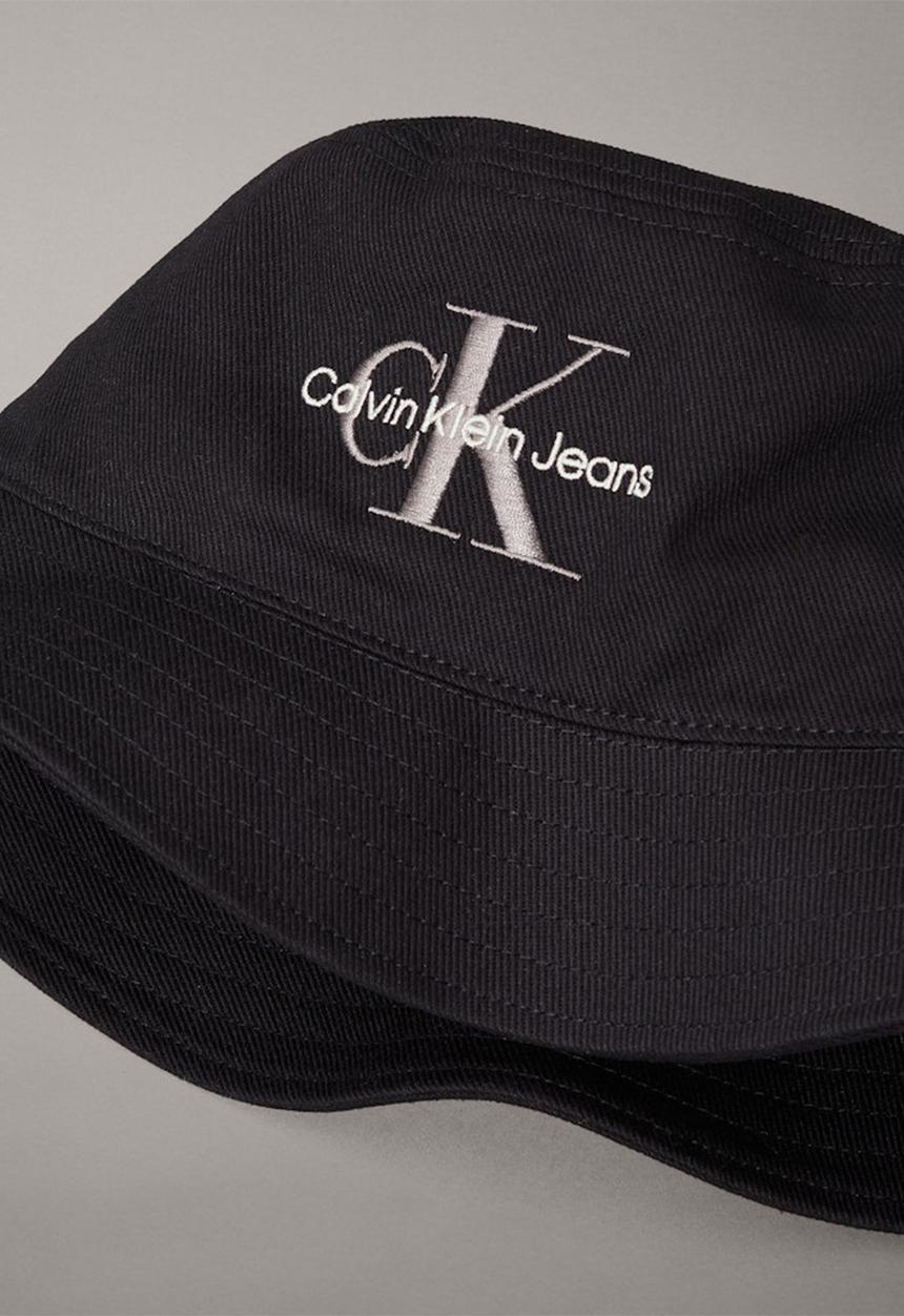 Calvin Klein - Mono Logo Embro Bucket Hat - Black
