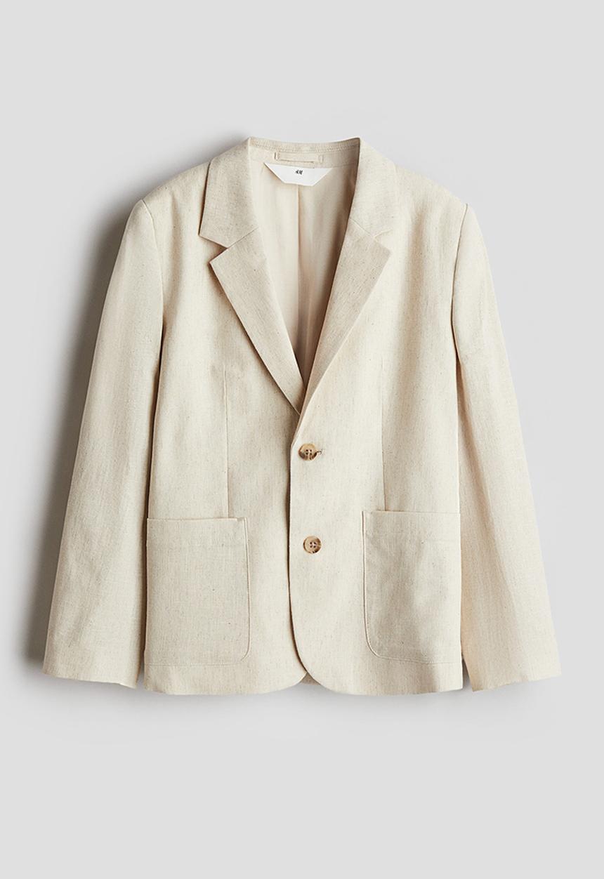 H&M - Linen-blend jacket - light beige