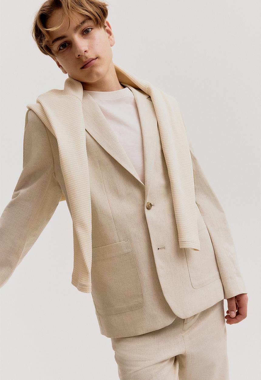 H&M - Linen-blend jacket - light beige