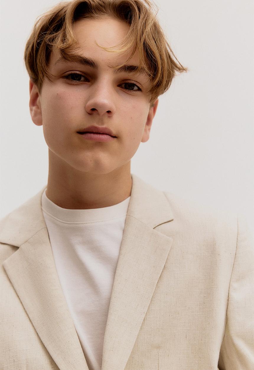 H&M - Linen-blend jacket - light beige