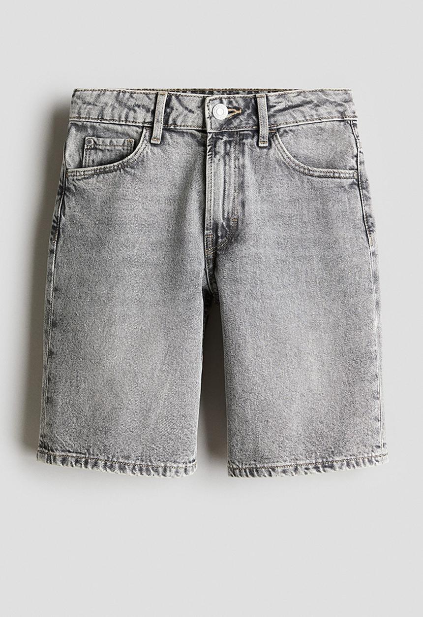 H&M - Loose-fit denim shorts - light denim grey