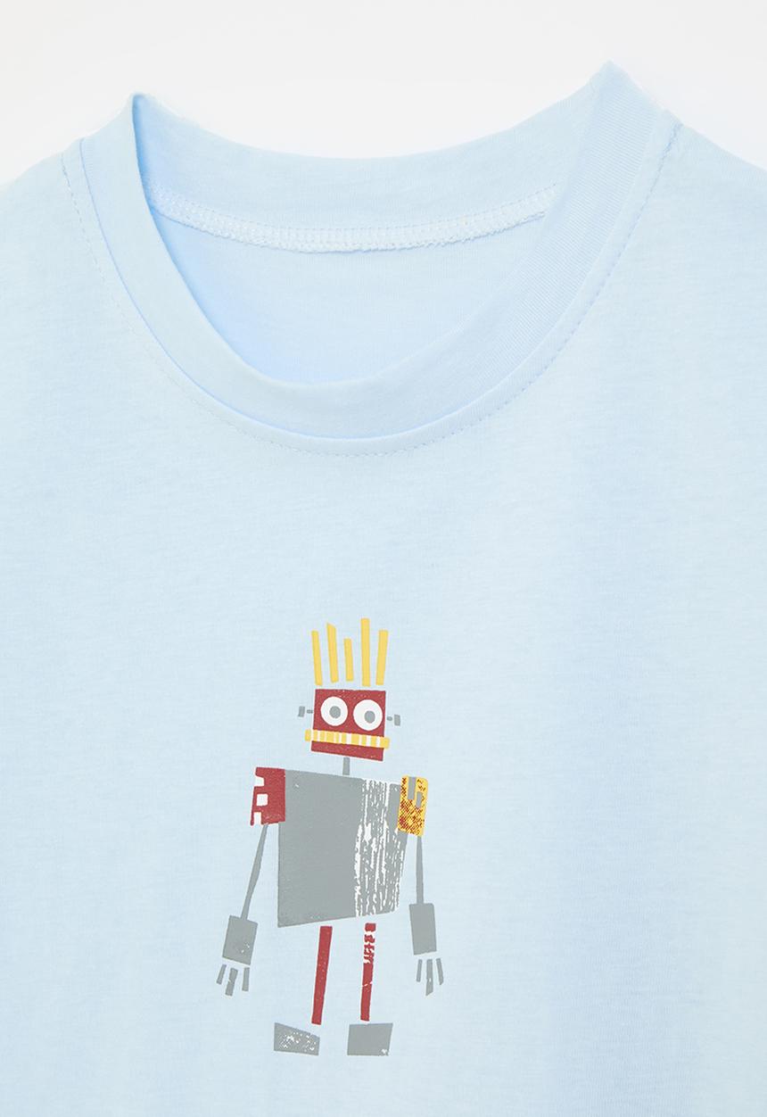 Pop Candy - Tee with placement tee - light blue/tin robot