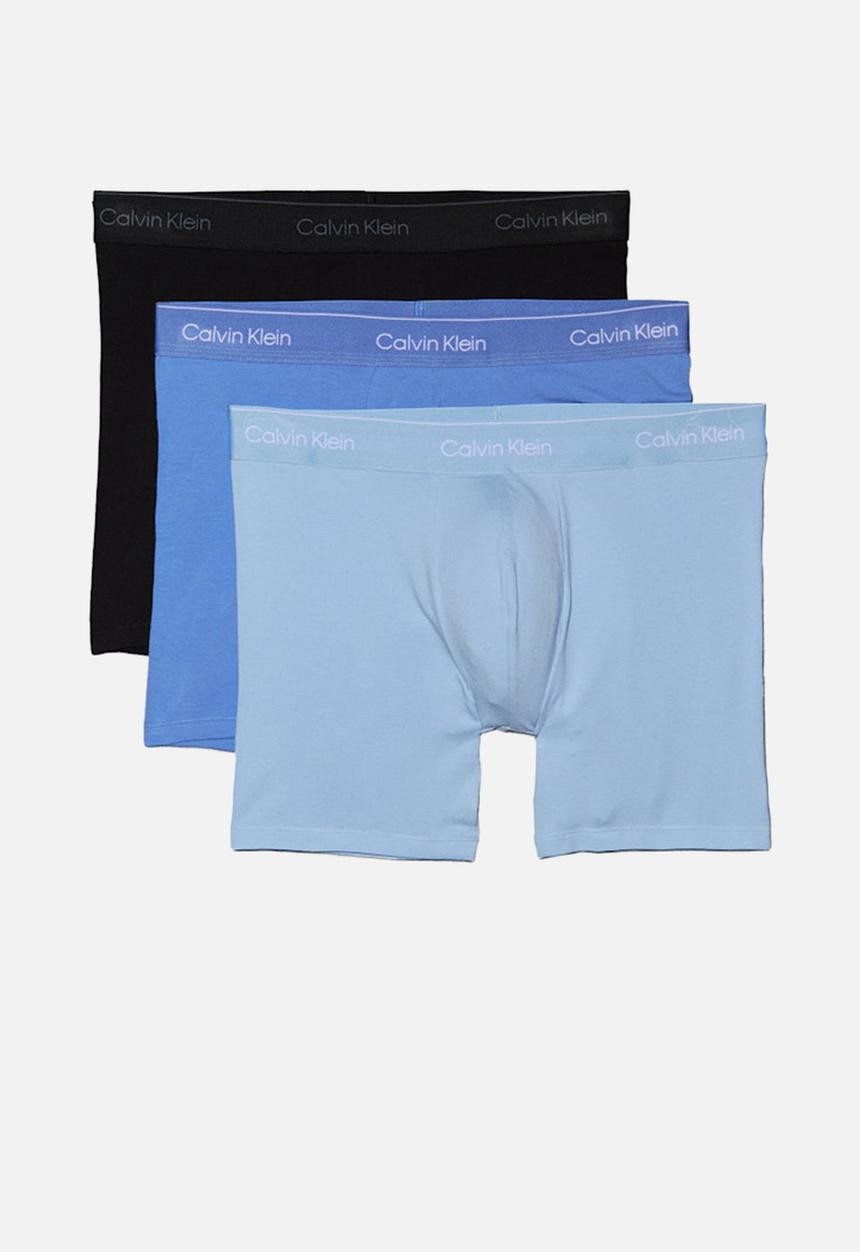 Calvin Klein - Boxer Brief 3 Pack - Black, Glacier, Blue Bell W/ Dtm Wb
