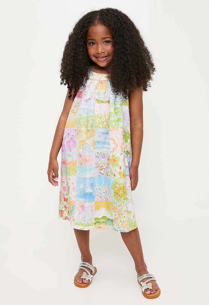Pop Candy - Patchwork printed cutaway dress - multi 