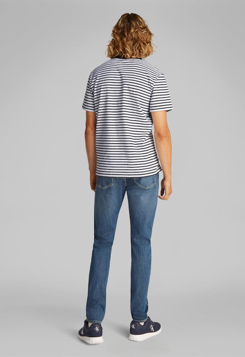 Calvin Klein - Heavy Regular Tee - Ck Black / Bright White Stripe