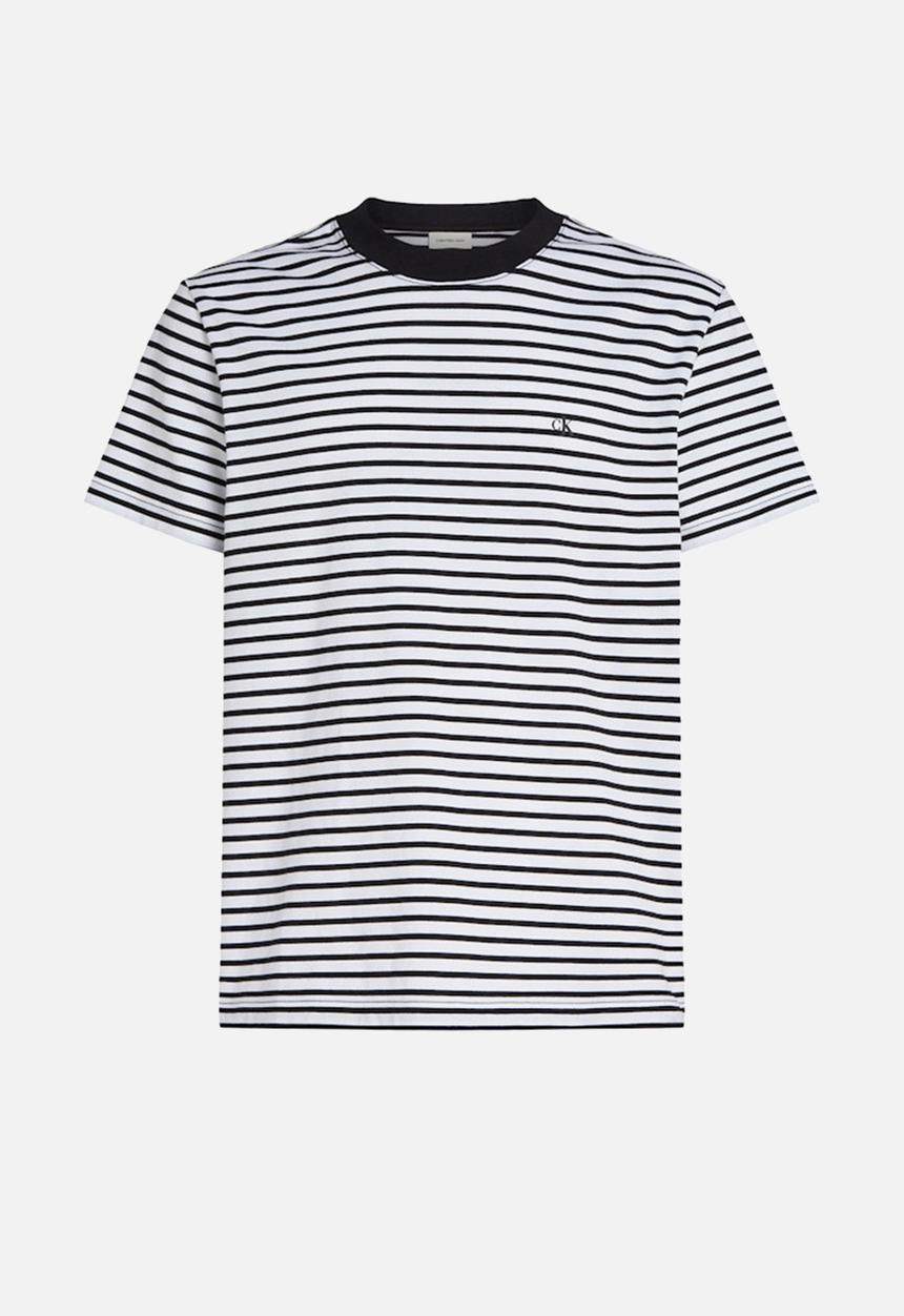 Calvin Klein - Heavy Regular Tee - Ck Black / Bright White Stripe