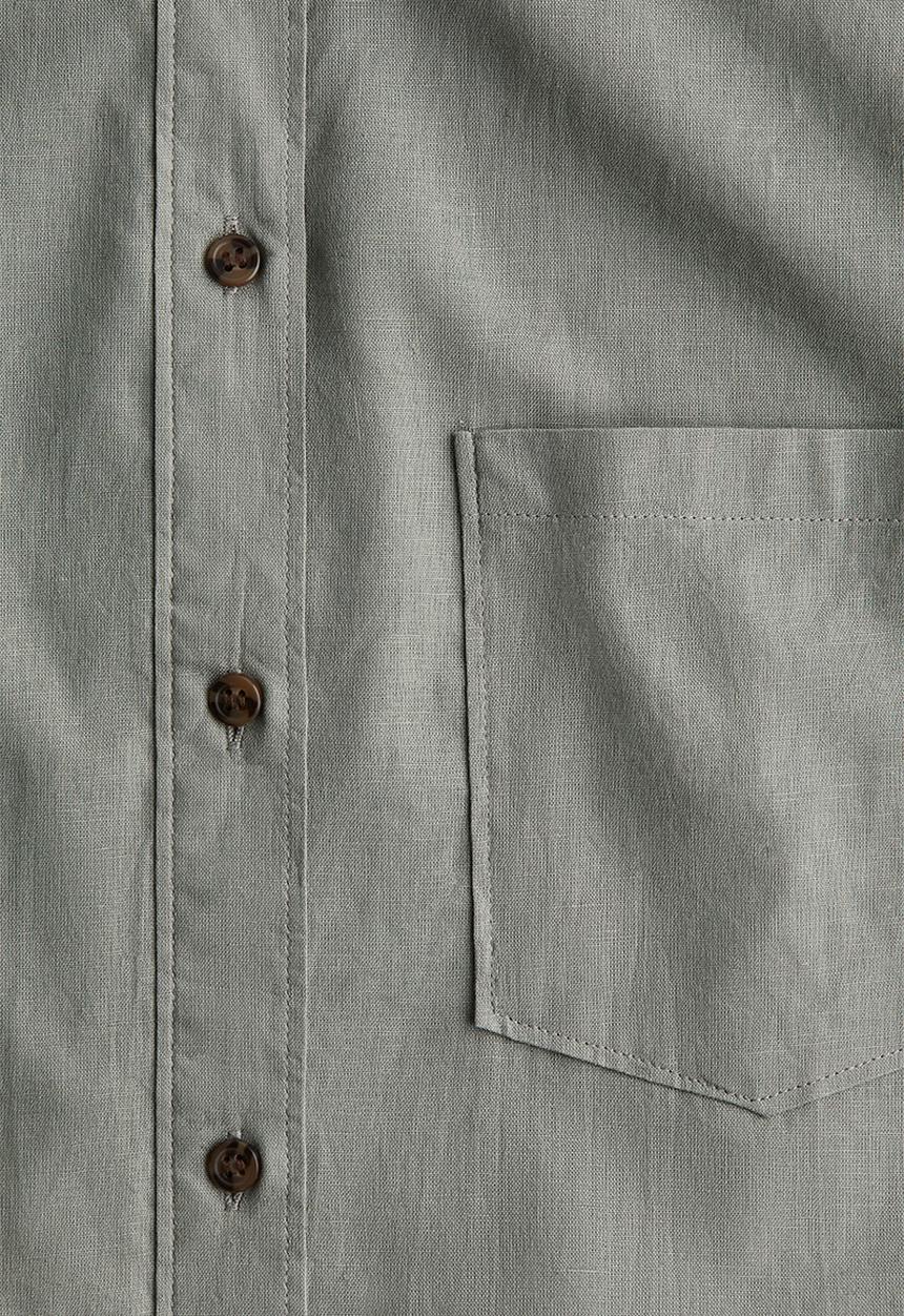 H&M - Oversized linen-blend shirt - dusty green 