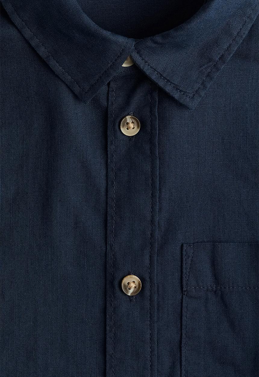 H&M - Linen-blend shirt - navy blue