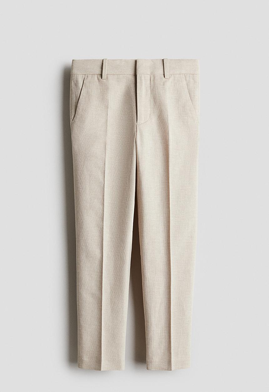 H&M - Linen-blend suit trousers - light beige