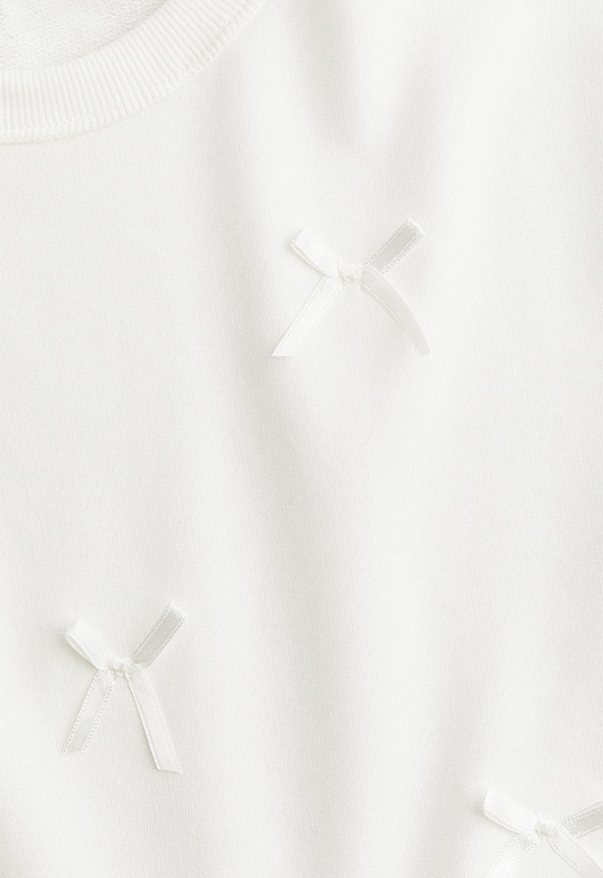 H&M - Print-motif short top - white