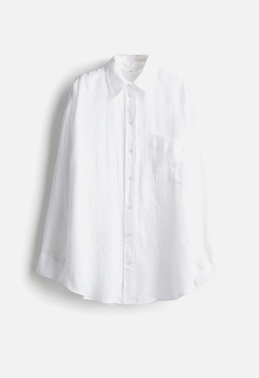 H&M - Oversized linen shirt - white