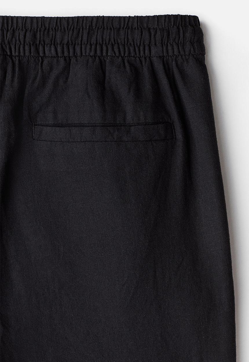 H&M - Regular fit linen-blend trousers - black