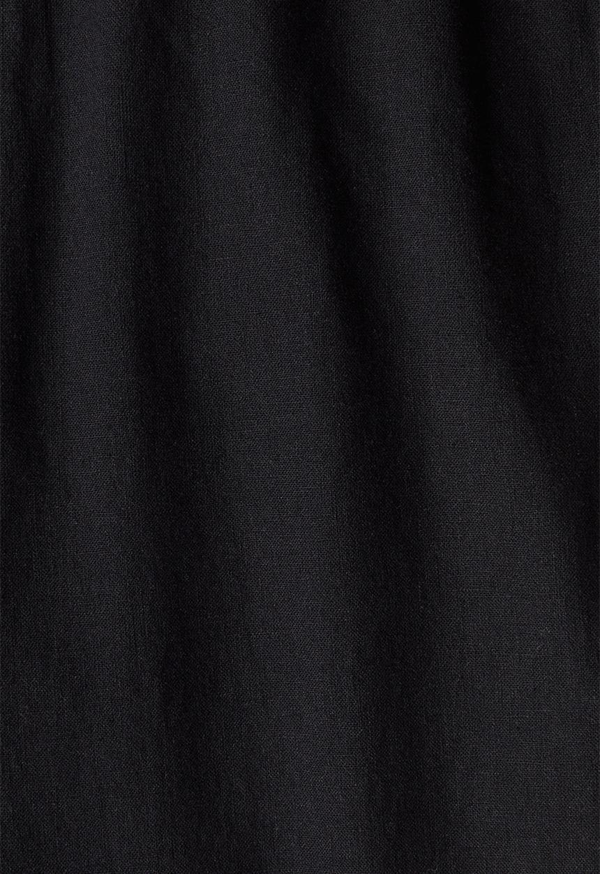 H&M - Regular fit linen-blend trousers - black