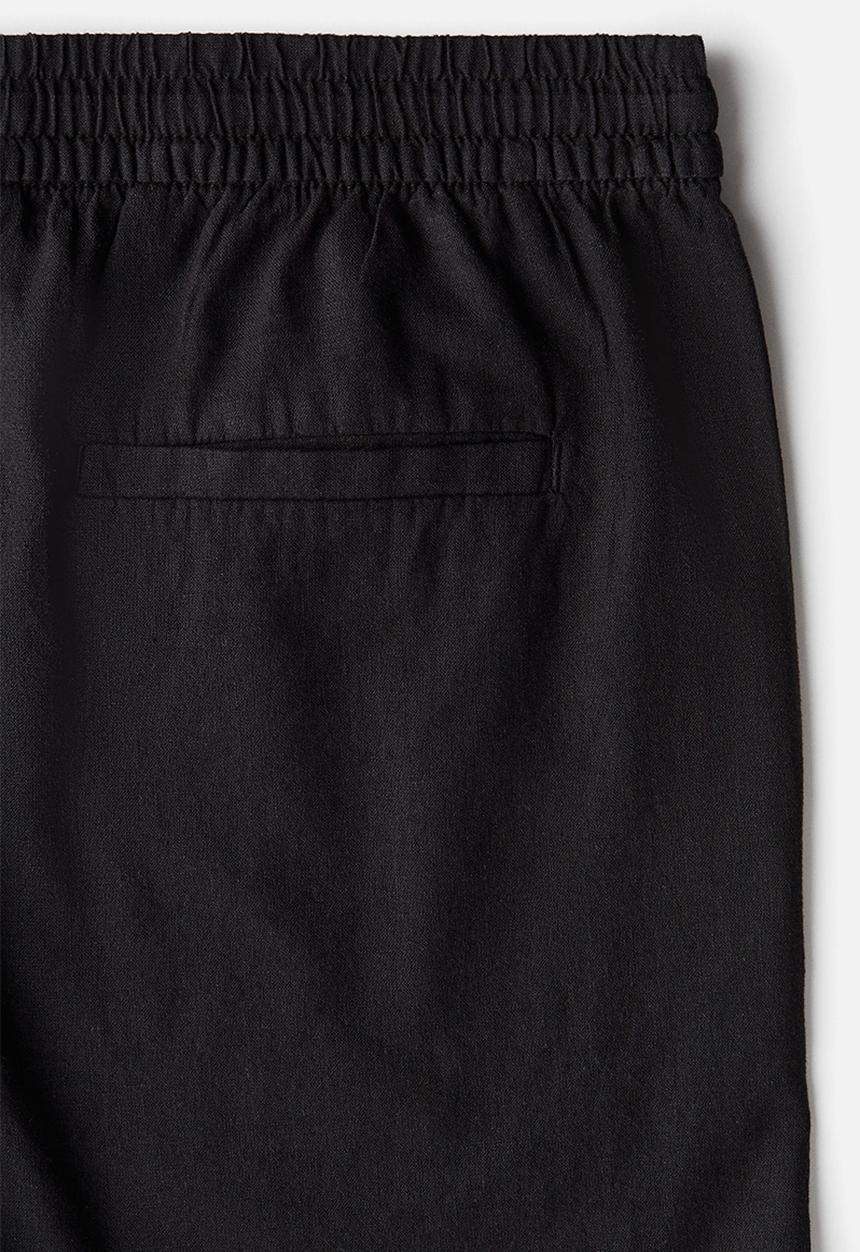 H&M - Regular fit linen-blend shorts - black