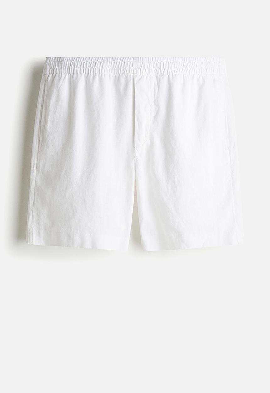 H&M - Regular fit linen shorts - white