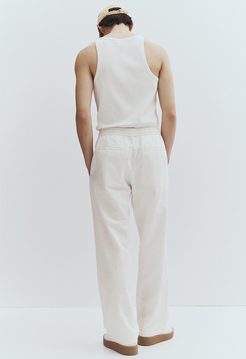 H&M - Relaxed fit linen trousers - cream 