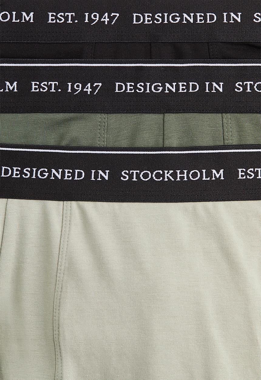H&M - 3 pack coolmax® mid trunks - sage green & khaki green