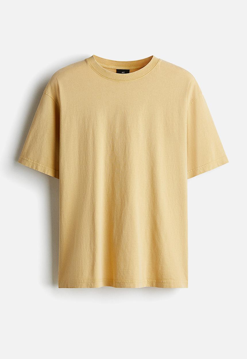 H&M - Loose fit washed t-shirt - yellow