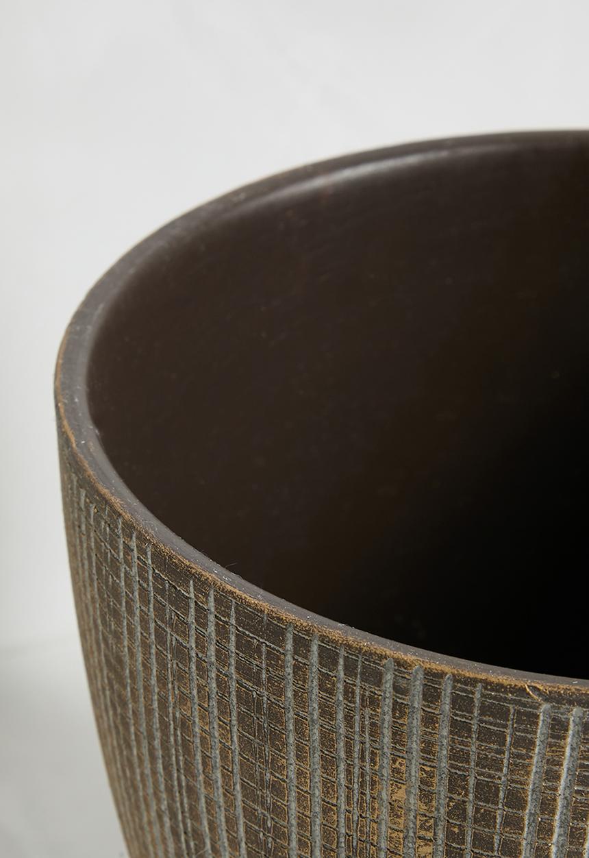 Sixth Floor - Grid ceramic planter - Natural