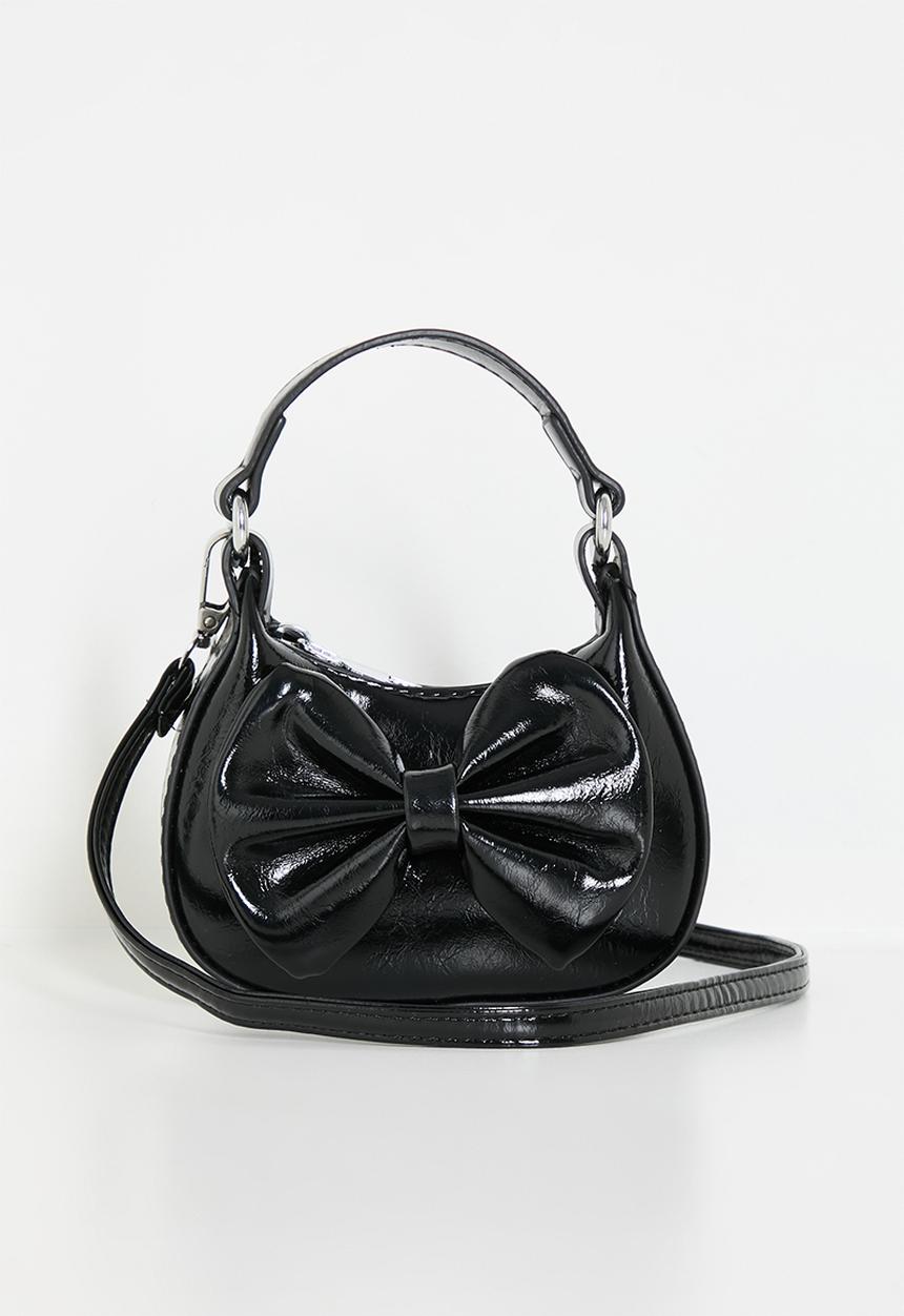 Pop Candy - PU handbag with bow feature - black