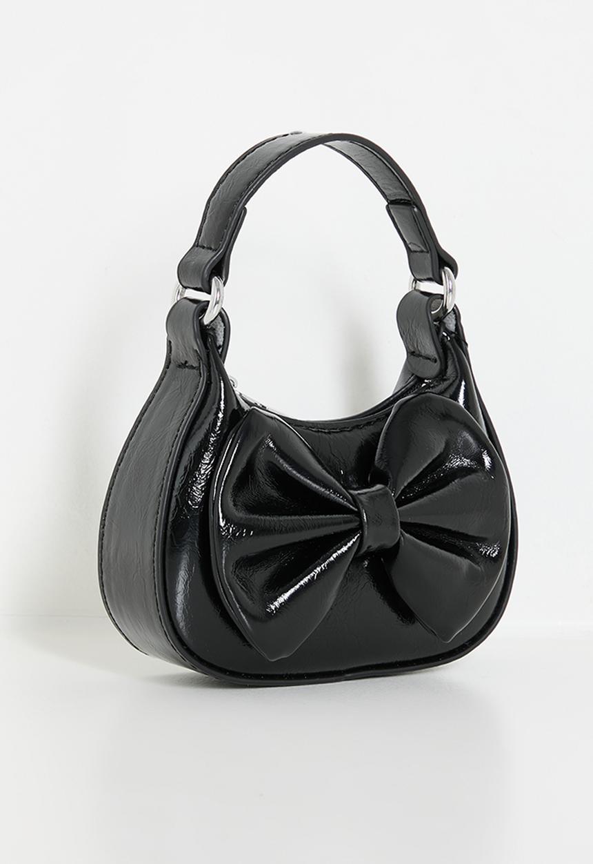 Pop Candy - PU handbag with bow feature - black