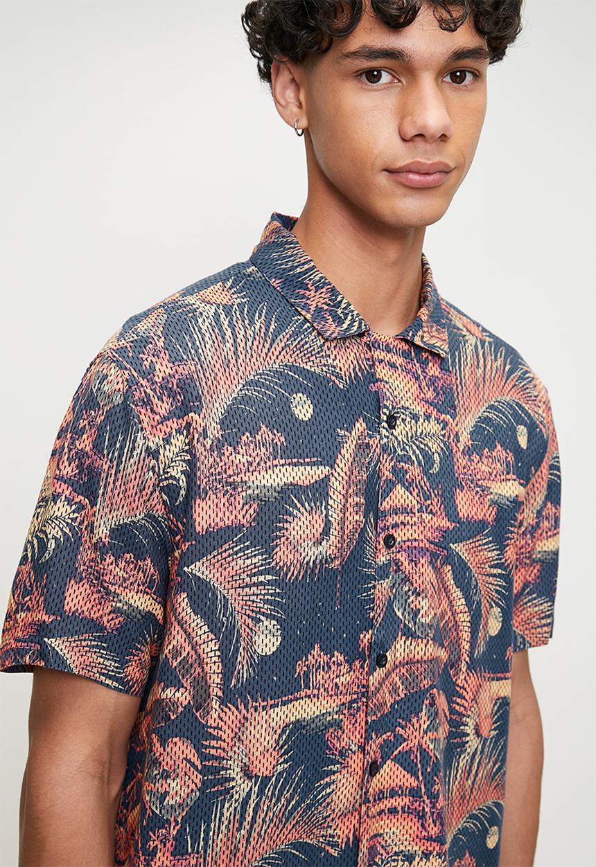 Brave Soul - Paradise Shirt - Navy Multi
